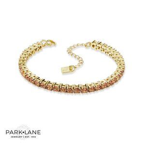 NIB Park Lane Topaz Micro Impression Bracelet – Golden Finish / Topaz CZ Sparkle